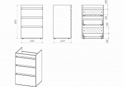 Misty Тумба с раковиной Фостер 120 L с 3 ящиками – фотография-3